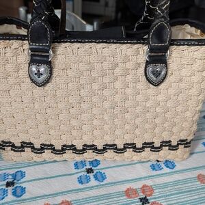 Brighton vintage Peggy woven jute straw Bag